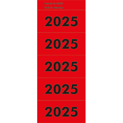 Inhaltsschildchen 2025 rot Z-Products 06225 100St