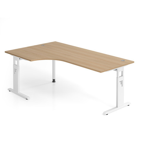 Schreibtisch 200x120cm Eiche/Weiß HAMMERBACHER VOS82/E/W
