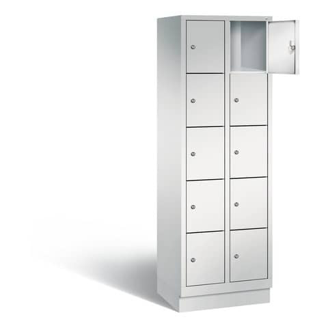 Fächerschrank 2x5 Fächer h.grau CP 8020-205/RAL7035 S10000