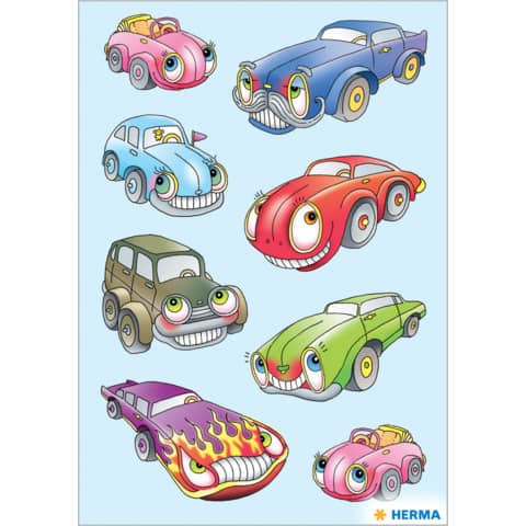 Schmucketiketten Autos I 8 Stück HERMA 3451 Decorsticker