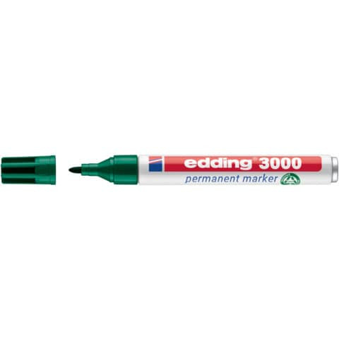 Permanentmarker 3000 1,5-3mm grün EDDING 3000-004 Rundspitze nachfüllbar