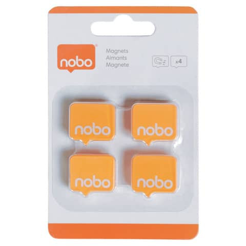 Magnet 4ST eckig 18x22mm orange NOBO 1905327