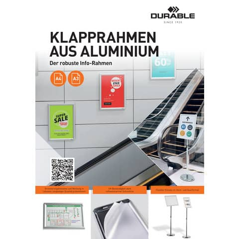 Prospektständer Boden Alu A4quer silber DURABLE 4798 23