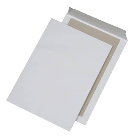 Papprückwandtaschen B4, ohne Fenster, 120 g/qm, weiß, 125 Stück