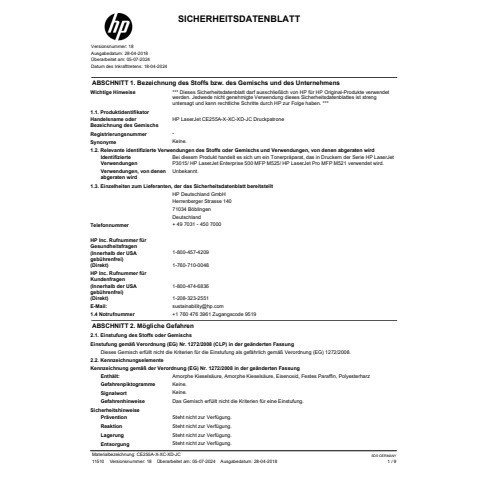 Lasertoner Nr. 55A schwarz HP CE255A