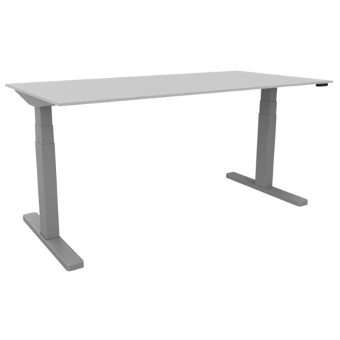 Schreibtisch elektr.höhenv. grau/silber Q-CONNECT KF14155 TVE0504MONT.+VERT.