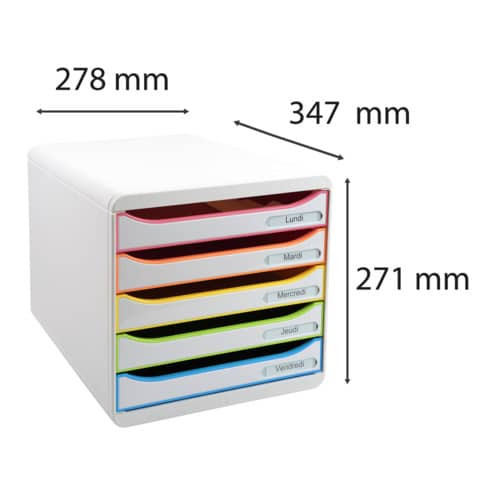 Schubladenbox Big Box+ we/hk/we EXACOMPTA 309913D 5 Laden