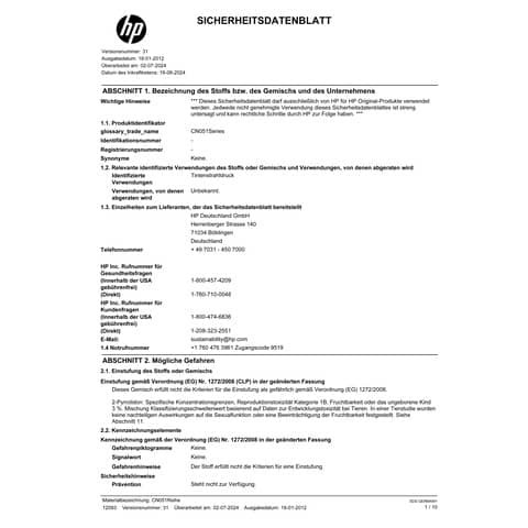 Inkjetpatrone Nr. 951 magenta HP CN051AE