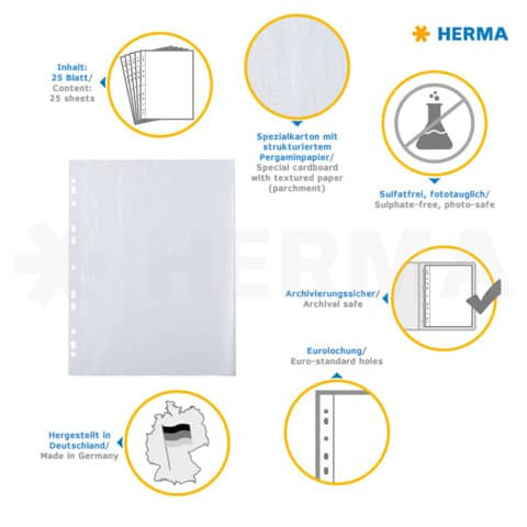 Fotokarton 230x297mm weiß HERMA 7578 25BL