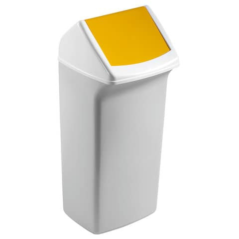 Papierkorb 40L+Schwingklappe weiß/gelb DURABLE VEH2012035 Durabin