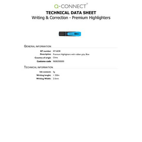Textmarker Premium 2-5mm blau Q-CONNECT KF16038