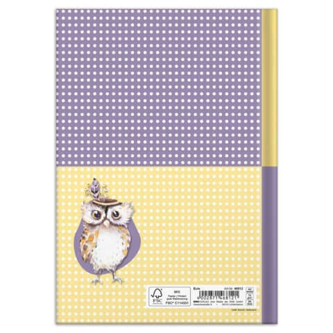 Notizbuch A5 96BL dotted Eule RNK 46812
