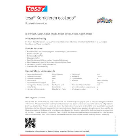 Korrekturroller Nachfüllung TESA 59881-00005-05 8,4 mm