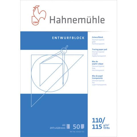 Transparentpapierblock A3 50BL 110/115g HAHNEMÜHLE 10622721