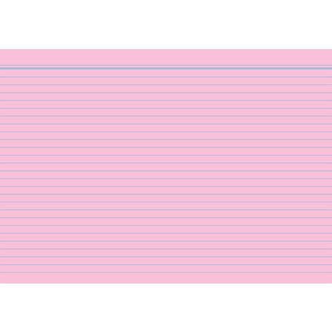 Karteikarten - DIN A6, liniert, rosa, 100 Karten