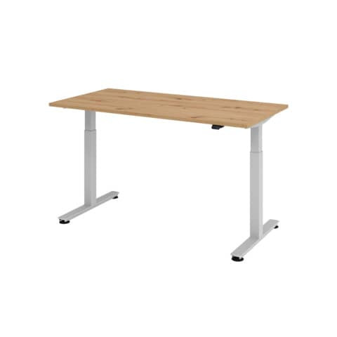 Schreibtisch 160x80cm Asteiche/silber HAMMERBACHER MONTVXMST16/R/S