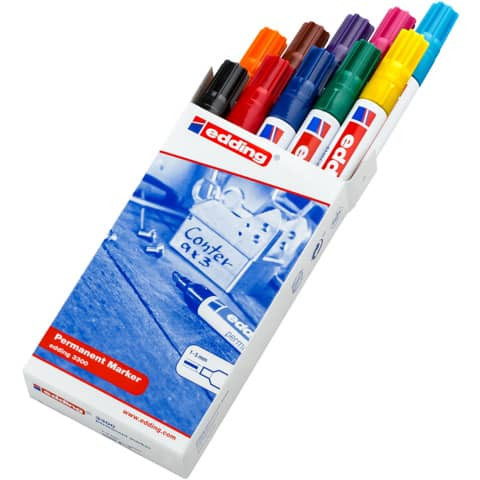 Permanentmarker 3300 1-5mm 10 St sort. EDDING 3300/10S Keilspitze nachfüllbar