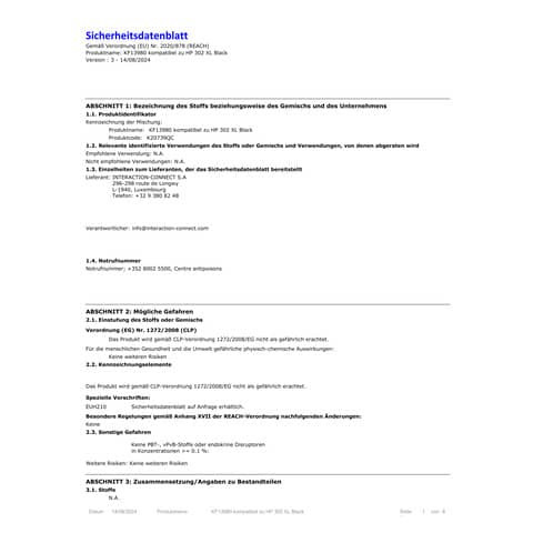 Tinte ersetzt HP 302XL-schwarz Q-CONNECT KF13980