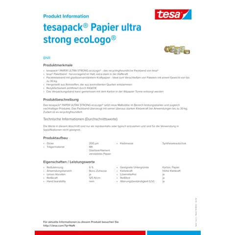Packband ECO ultra strong TESA 56000-00000-00 50mm x25m