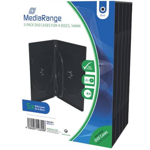DVD Hüllen Standard 5ST schwarz MEDIARANGE BOX35-4