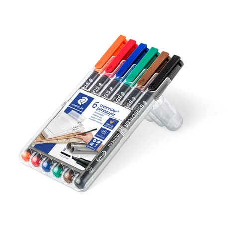 Folienstift Lumocolor B 6 Farben sort. STAEDTLER 314 WP6 permanent