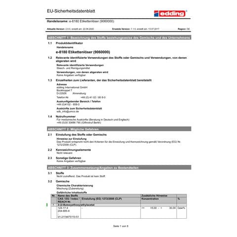 Etikettenlöser-Marker EDDING 8180-1-4