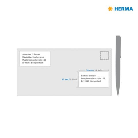 Etiketten Premium 70x37mm weiß HERMA 8644 240 St. permanent haftend