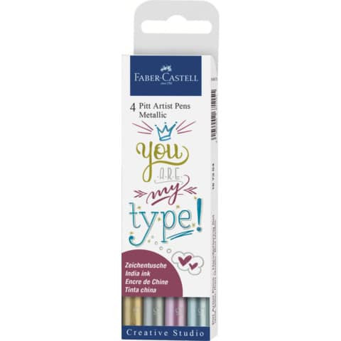 Tuschestift 4ST Metallic FABER CASTELL 167304 Pitt Artist Pen