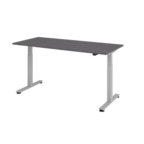 Schreibtisch höhenverst graphit/silber HAMMERBACHER VXMST19/G/S 180x80cm