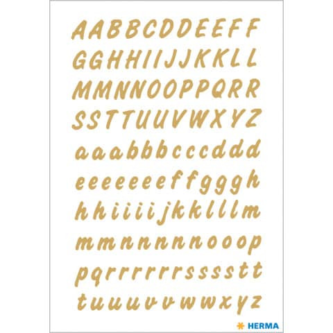 Buchstabenetiketten A-Z gold HERMA 4152 wetterfest