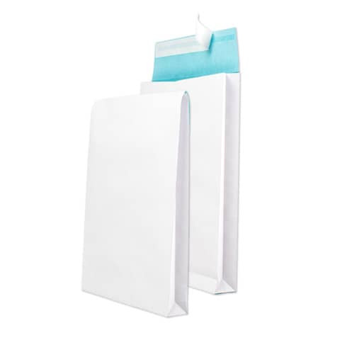 Versandtasche B4 250ST HK 140g weiß/blau MAILMEDIA 3007052 m.Falte 40mm fadenv.