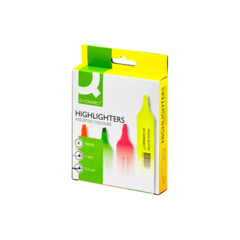 Textmarker zu 4 Stück sort. Q-CONNECT KF01116 1,0-5,2mm