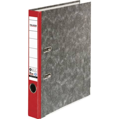 Ordner Wolkenmarmor A4 5cm sw/rot FALKEN 80023302 Recycling