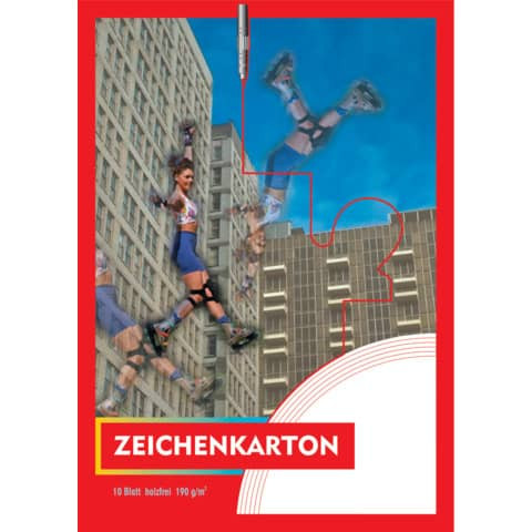Zeichenkartonblock A4 190g PVP 2124 10BL kopfgeleimt