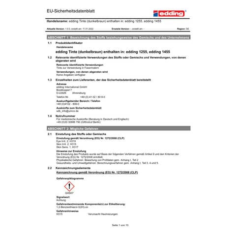 Calligraphypen dunkelbraun EDDING 125535-018 3,5mm