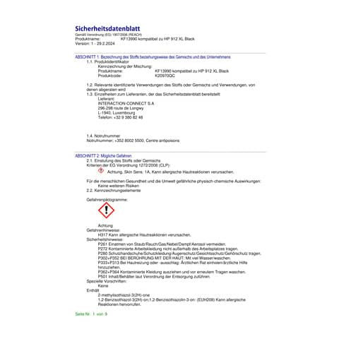 Tinte ersetzt HP 912XL-schwarz Q-CONNECT KF13990