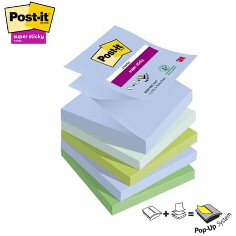 Haftnotizblock Z-Notes Oasis 5x90BL POST-IT R330-5SS-OAS 76x76mm