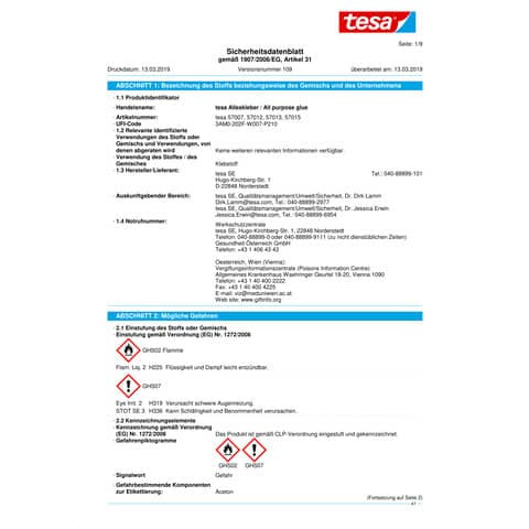 Alleskleber 1750g wasserfest TESA 57007