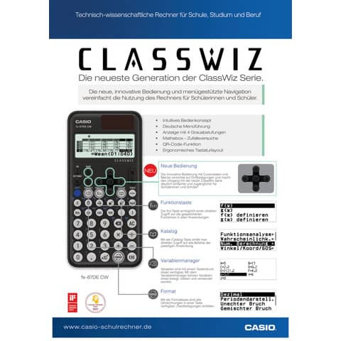 Schulrechner wissenschaftlich schwarz CASIO FX-87DECW