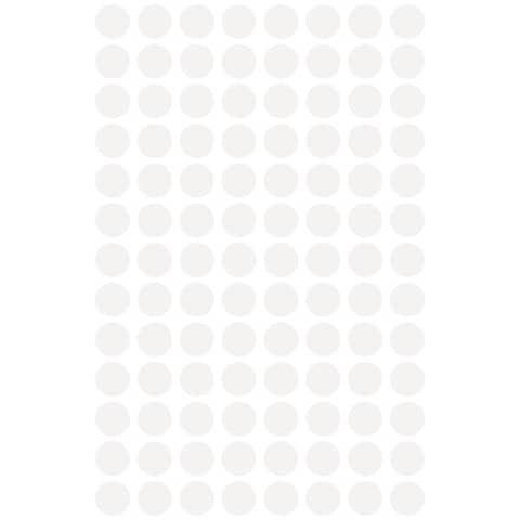 Etiketten Ø8 mm weiß 416 Stück ZWECKFORM 3175 permanent haftend