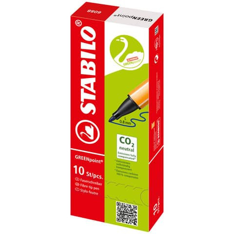 Faserschreiber Greenpoint 0,8mm rot STABILO 6088/40