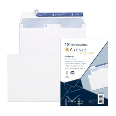 Briefhülle C5 HK 100g weiß CYGNUS EXCELLENCE 30002425 10ST