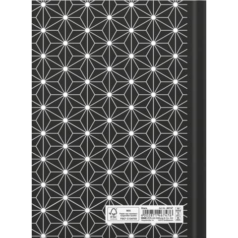 Notizbuch black&white stars RNK 46747 A5/96BL punktiert
