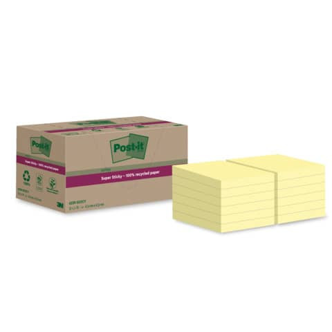 Haftnotizblock Recycled 12x70BL gelb POST-IT 622 RSS12CY 47,6x47,6mm Super
