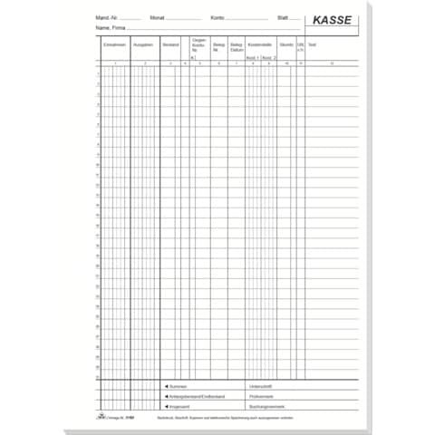 Kassenbuch EDV A4 RNK 3160 Steuerschiene 300