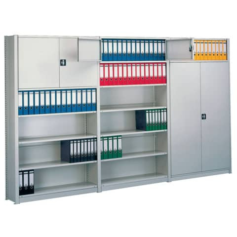 Bürosteckregalwand COMPACT - Anbauregal, Fachlast 80 kg, 100 x 220 x 30 cm