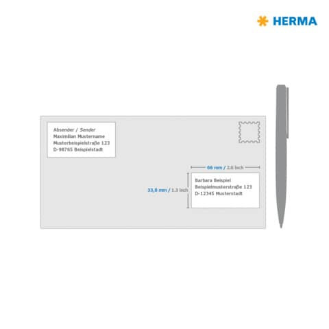 Etiketten Premium 66x33,8mm weiß HERMA 8633 240 St. permanent haftend