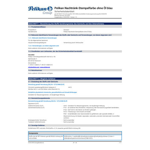 Stempelfarbe 4K 28ml blau PELIKAN 400142581 351213