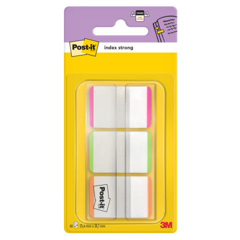 Index 25,4x38mm strong Leuchtf POST-IT 686L-PGOEU 3x22Streife