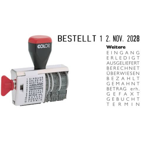 Zwölf-Zweckstempel mit Datum COLOP 108802/04000/WD 4mm